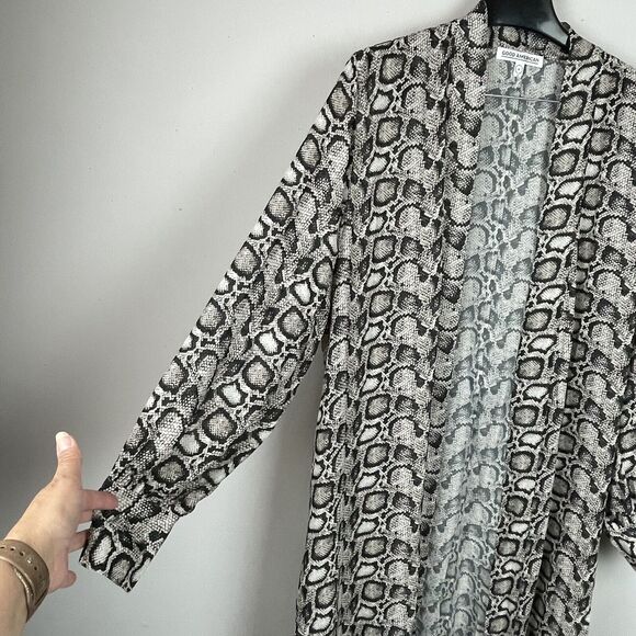 Good American Snake Print Sheer Long Sleeve Open Front Belt Duster NWT Size 4/XL - Picture 6 of 10
